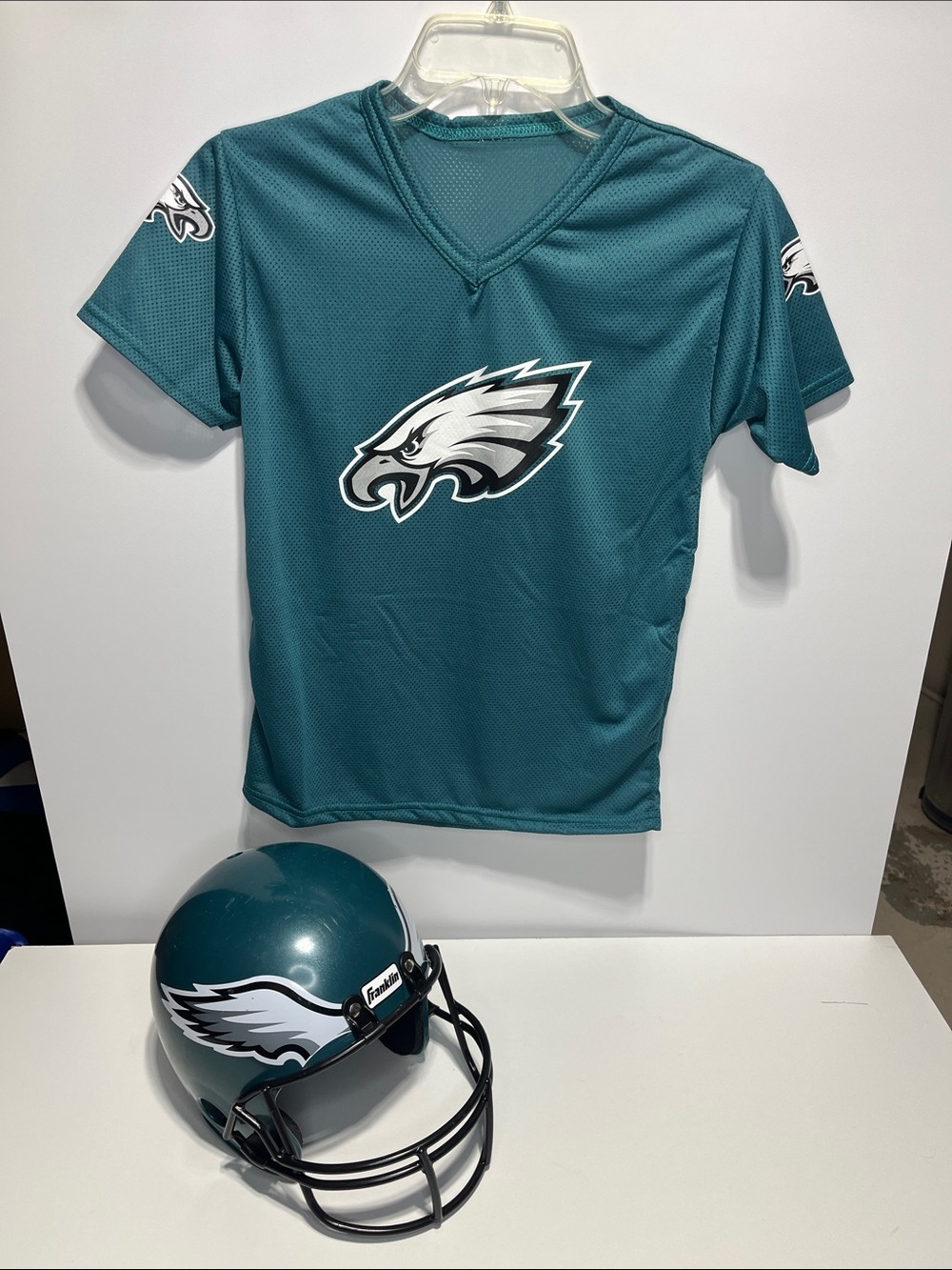 Eagles NFL Kids Football Jersey and Helmet set - Franklin - Boys Girls Small